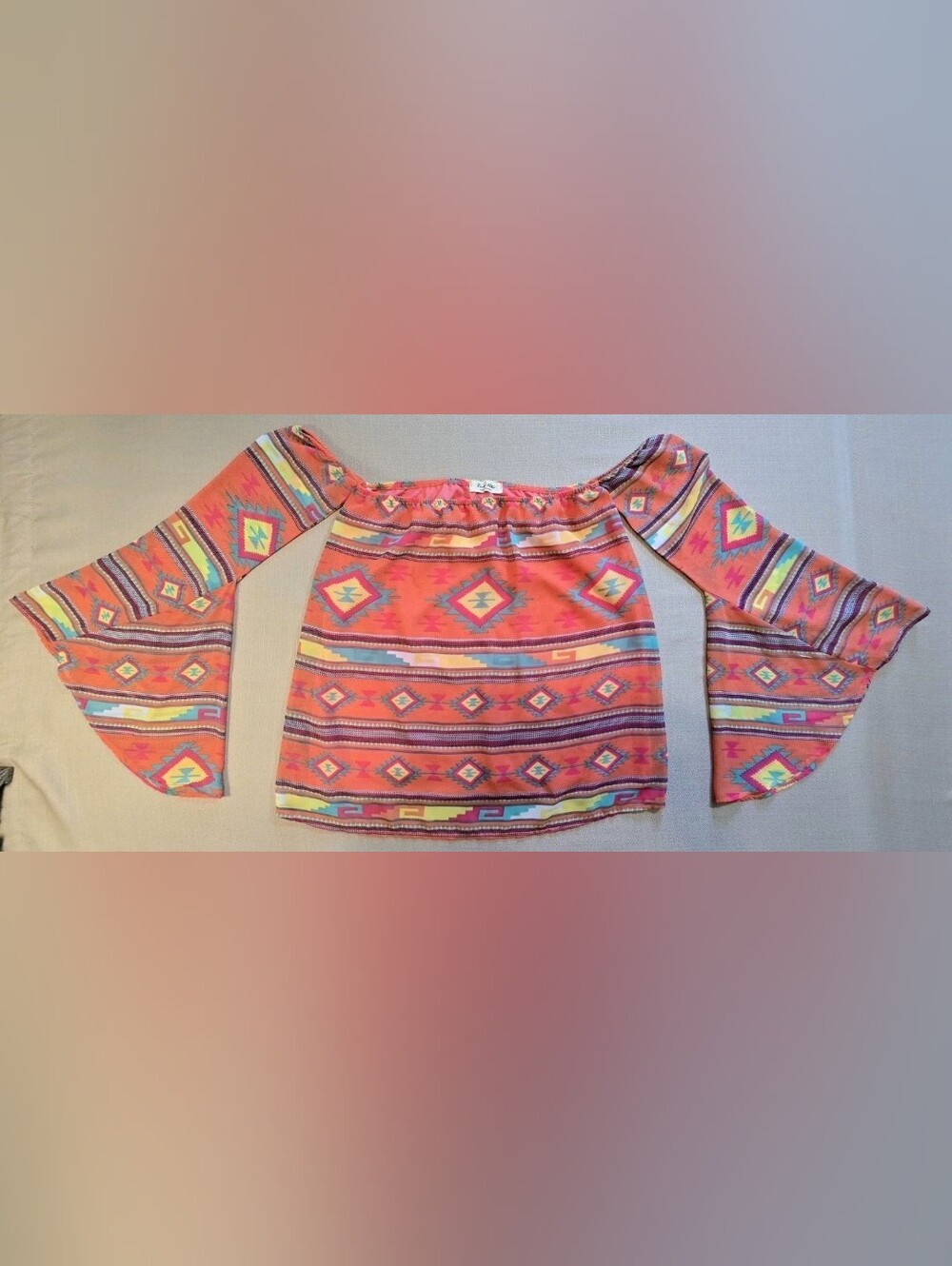 Rachel Kate Collection Off-The-Shoulder Top w/ Attached Underlayer | Size Small